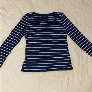 polo blue and white striped long sleeve